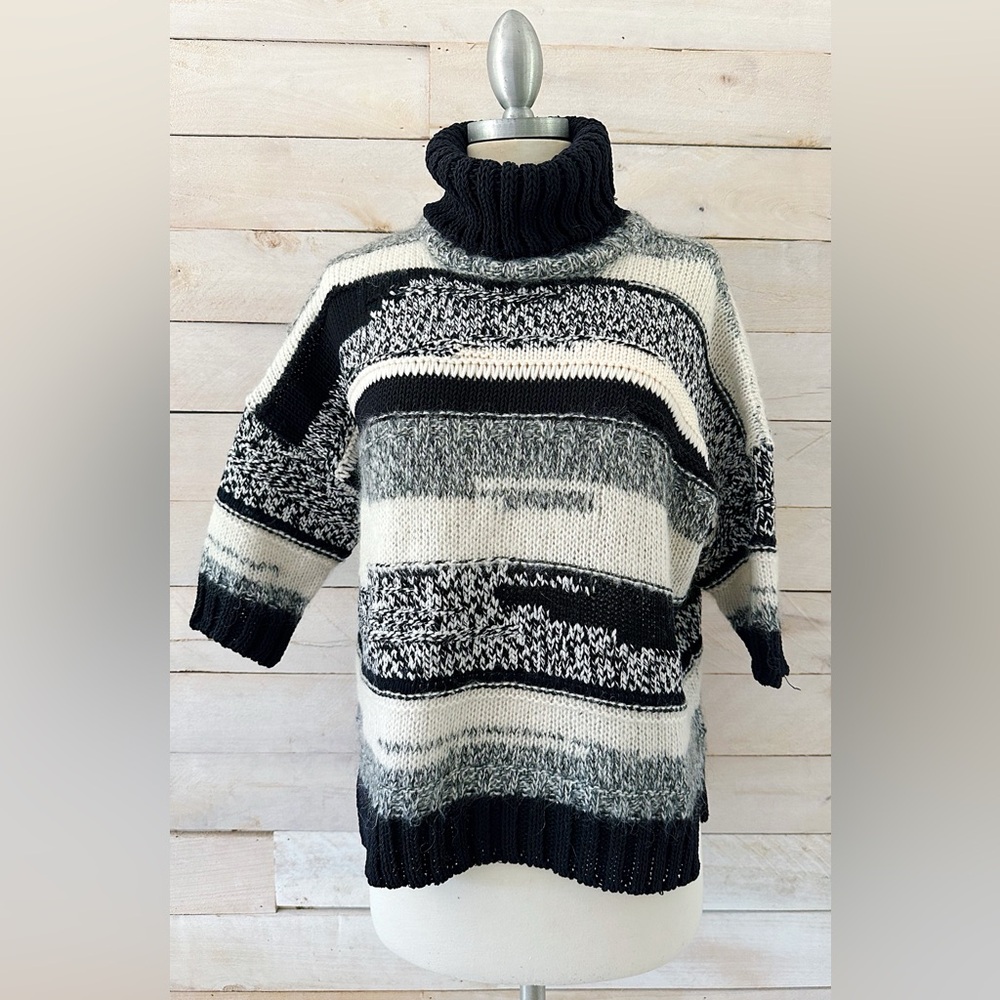 10 Crosby Derek Lam Black and White Turtleneck Sweater
